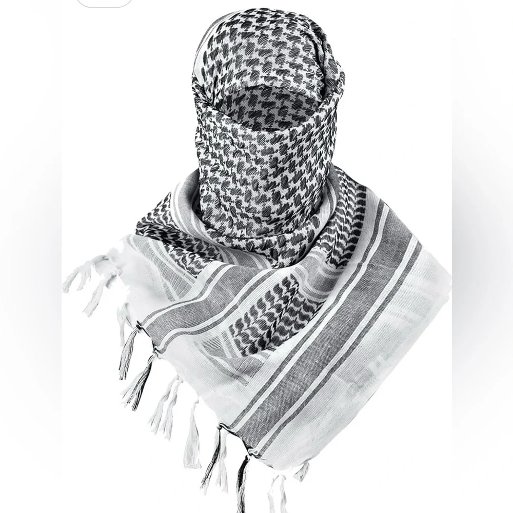 Free Soldier Tactical Shamagh Men’s Scarf Head Wrap Black And White 43”x43”
